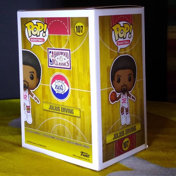 Julius Erving New Jersey Nets Hardwood Classics NBA Dr J Funko Pop  107 NIB - Picture 2 of 4
